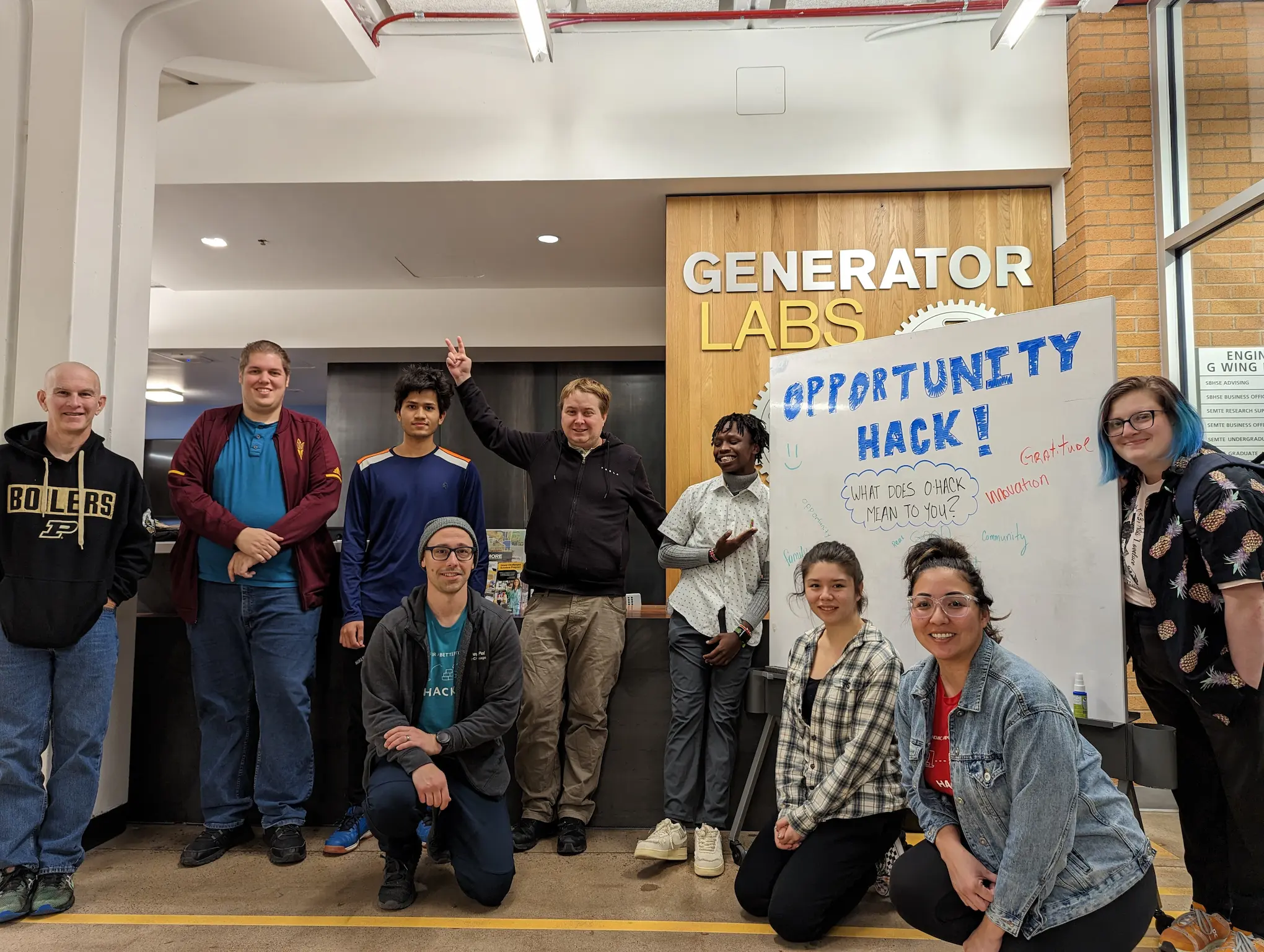 Volunteers collaborating in the Generator Lab